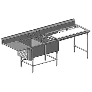 Eagle Group FNP2840-2-18L-48TR Sink, (2) Two Compartment