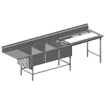 Eagle Group FNP2860-3-18R-48TL Sink, (3) Three Compartment