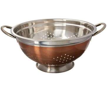 EUROWARE Colander, 8 Qt, Copper, Stainless Steel, Euroware 3508