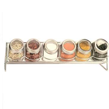 EUROWARE Spice Rack, 7 Piece, Chrome, Glass, Euro-Ware 425908