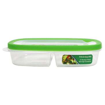 EUROWARE Container, 30 oz, Green, Plastic, 2 Sections w/ Lid, Euroware FGD15146