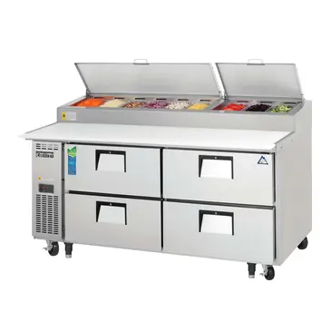 Everest Refrigeration EPPR2-D4 Refrigerated Counter, Pizza Prep Table