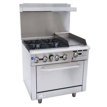 Falcon Range, 36", Stainless steel, 4 Burners, With Oven, Gas, Falcon Equipment AR36-12R-4500