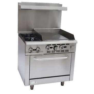 Falcon Range, 24", Stainless Steel, 2 Burners, Right 24" Griddle, Gas, Falcon Equipment AR36-24R