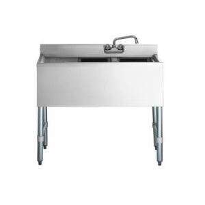 Falcon Bar Sink, 36" x 18.75" x 33", 2 Bowl, Left Drainboard, Stainless Steel, Falcon Equipment BS2T101410-13L