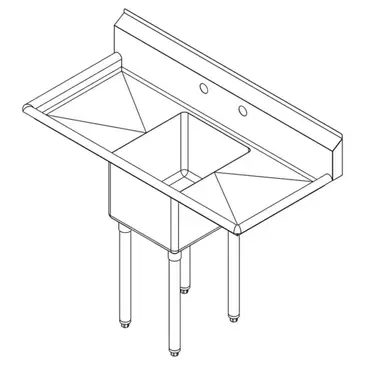 Falcon E1C-10X14-2-15 Sink, (1) One Compartment