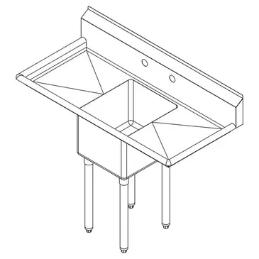 Falcon E1C-10X14-2-15 Sink, (1) One Compartment