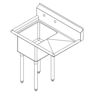 Falcon E1C-10X14-R-15 Sink, (1) One Compartment