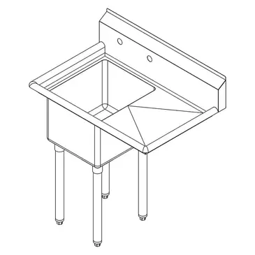 Falcon E1C-10X14-R-15 Sink, (1) One Compartment