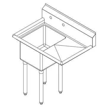 Falcon E1C-10X14-R-15 Sink, (1) One Compartment