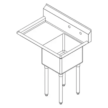 Falcon E1C-18X18-L-18 Sink, (1) One Compartment