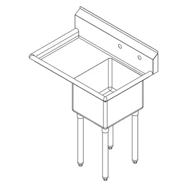 Falcon E1C-18X18-L-18 Sink, (1) One Compartment