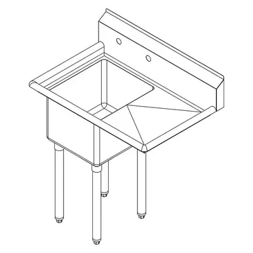 Falcon E1C-24X24-R-24 Sink, (1) One Compartment