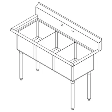 Falcon E3C-10X14-0 Sink, (3) Three Compartment