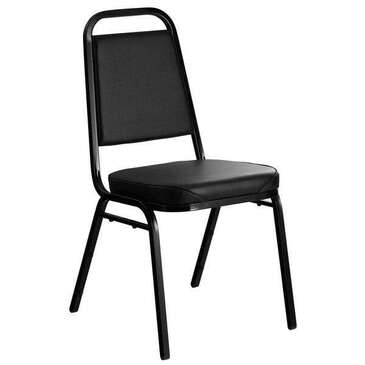 Falcon Chair, 40", Black, Vinyl, Stacking, Arvesta CH2-BK/BK-F