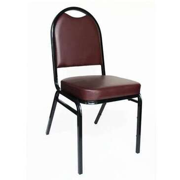 Falcon Chair, 40", Brown, Black Frame, Vinyl Seat, Stackable, Falcon Equipment CH2-BN/BK