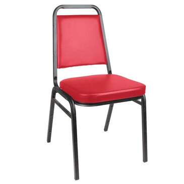 Falcon Chair, 40", Red Seat, Black Frame, Stackable, Arvesta CH2-RD/BK-F