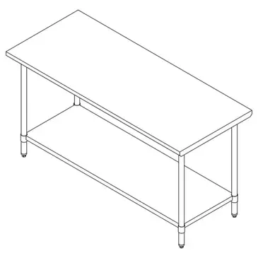 Falcon WT-2430 Work Table,  30" - 35", Stainless Steel Top