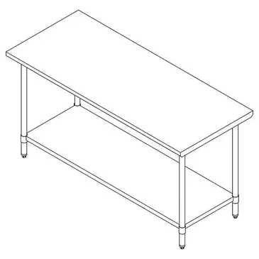 Falcon WT-2460 Work Table,  54" - 62", Stainless Steel Top