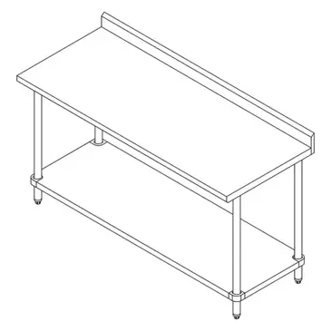 Falcon WT-3060-SSU-4 Work Table,  54" - 62", Stainless Steel Top