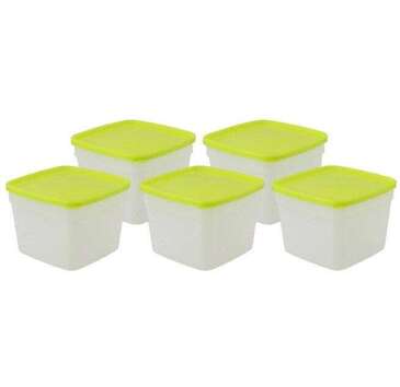 FAMILY STORE Freezer Storage Container, 1 Pt, White, Plastic, (5/Pack), Stor-Keeper 386372