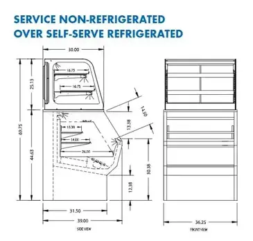 Federal Industries CD4828/RSS4SC Display Case, Refrigerated/Non-Refrig