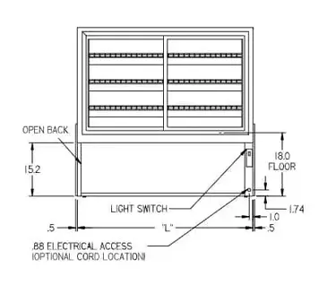 Federal Industries CGD3648 Display Case, Non-Refrigerated Bakery