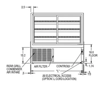 Federal Industries CGR3148 Display Case, Refrigerated Bakery