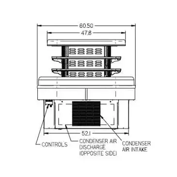 Federal Industries IMSS60SC-3 Display Case, Refrigerated, Self-Serve