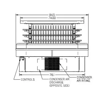 Federal Industries IMSS84SC-2 Display Case, Refrigerated, Self-Serve