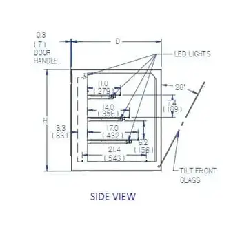 Federal Industries ITD4834 Display Case, Non-Refrigerated Countertop