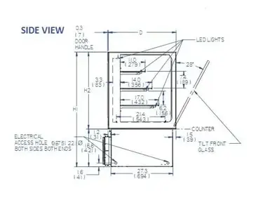 Federal Industries ITR3634 Display Case, Refrigerated, Drop In