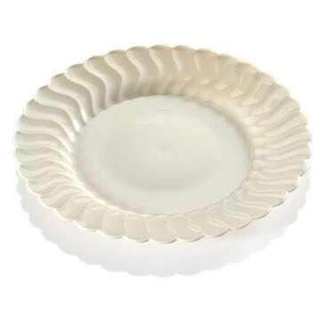 FINE LINE SETTINGS INC. Plate, 9", White, Plastic, Flareware, Fineline Setting 209-WH