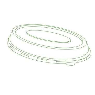 FINE LINE SETTINGS INC. Dome Lid, 10"x7.5", White, PETE, (250/Case) Fineline Setting 42OBL32