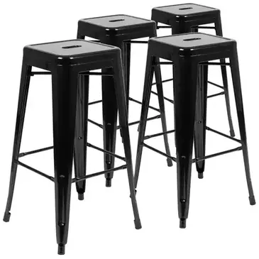 Flash Furniture 4-ET-31320-30-BK-R-GG Bar Stool, Stacking, Indoor