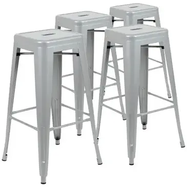 Flash Furniture 4-ET-31320-30-SV-R-GG Bar Stool, Stacking, Indoor