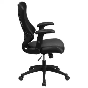 Flash Furniture BL-ZP-806-BK-LEA-GG Chair, Swivel