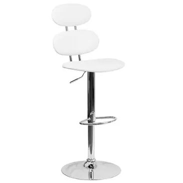 Flash Furniture CH-112280-WH-GG Bar Stool, Swivel, Indoor