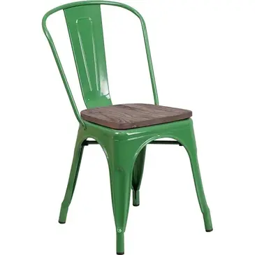 Flash Furniture CH-31230-GN-WD-GG Chair, Side, Stacking, Indoor