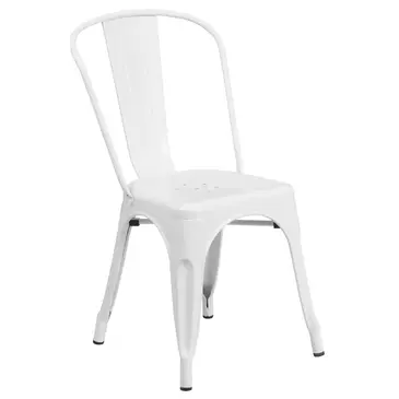 Flash Furniture CH-31230-WH-GG Chair, Side, Stacking, Outdoor
