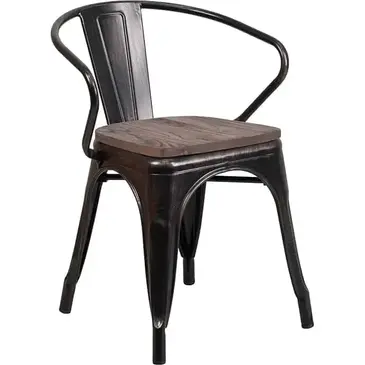 Flash Furniture CH-31270-BQ-WD-GG Chair, Armchair, Stacking, Indoor