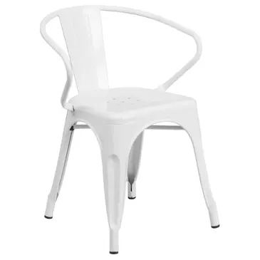 Flash Furniture CH-31270-WH-GG Chair, Armchair, Stacking, Outdoor
