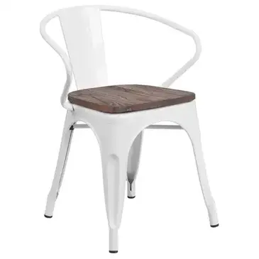 Flash Furniture CH-31270-WH-WD-GG Chair, Armchair, Stacking, Indoor