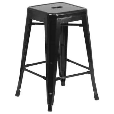 Flash Furniture CH-31320-24-BK-GG Bar Stool, Stacking, Indoor