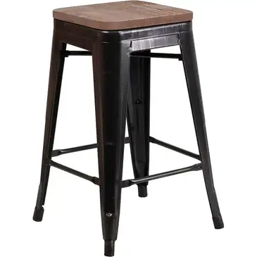 Flash Furniture CH-31320-24-BQ-WD-GG Bar Stool, Stacking, Indoor