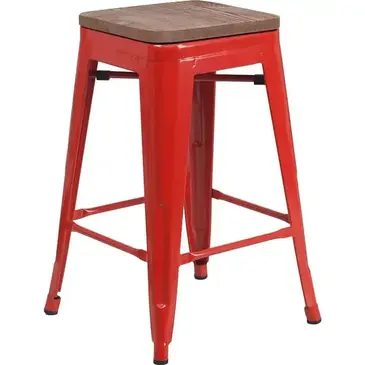 Flash Furniture CH-31320-24-RED-WD-GG Bar Stool, Stacking, Indoor