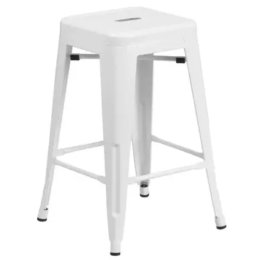 Flash Furniture CH-31320-24-WH-GG Bar Stool, Stacking, Indoor