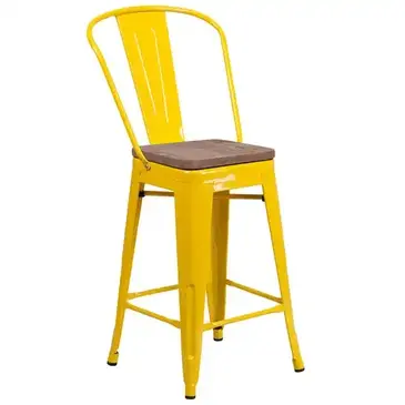 Flash Furniture CH-31320-24GB-YL-WD-GG Bar Stool, Stacking, Indoor