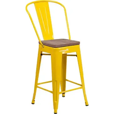 Flash Furniture CH-31320-24GB-YL-WD-GG Bar Stool, Stacking, Indoor