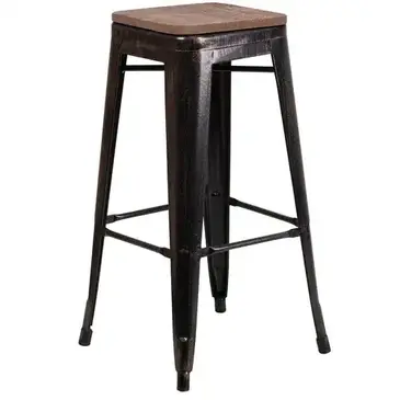 Flash Furniture CH-31320-30-BQ-WD-GG Bar Stool, Stacking, Indoor